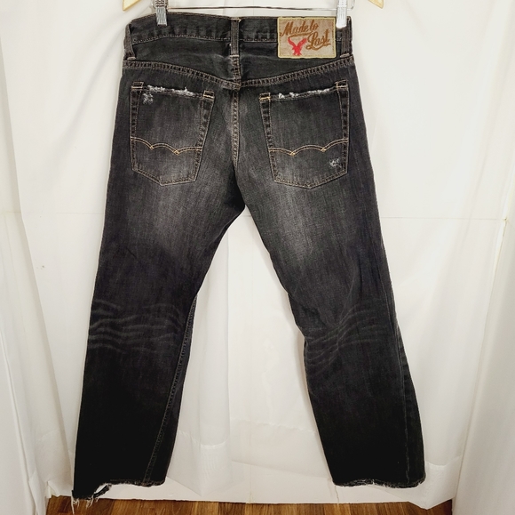 Men's American Eagle Black Jeans Low Rise Boot 32 / 30 - Picture 3 of 7